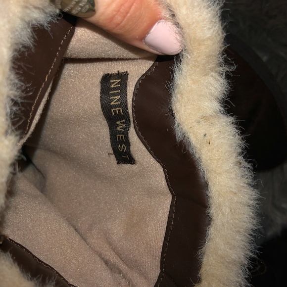 Nine West Brown Boots With Faux Fur - Picture 3 of 4